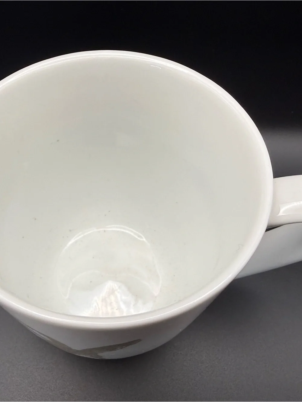 Pier 1 White Ceramic Mug with Metallic Gold Bunny